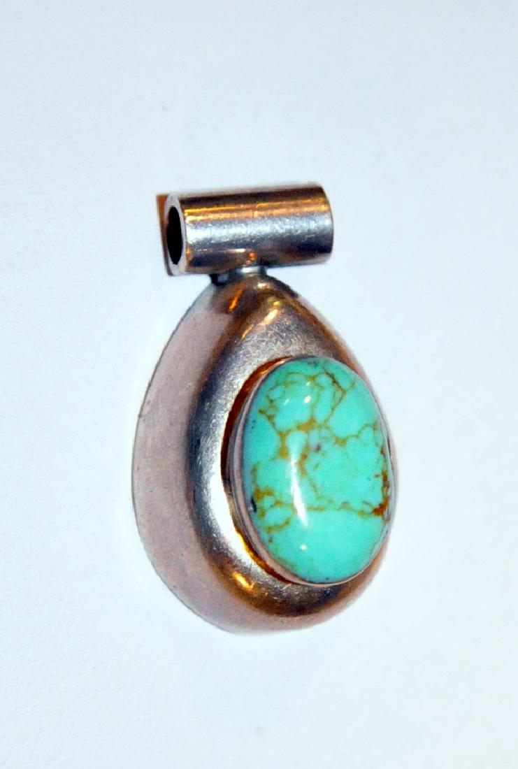 Sterling turquoise pendant bezel set (1 of 2)