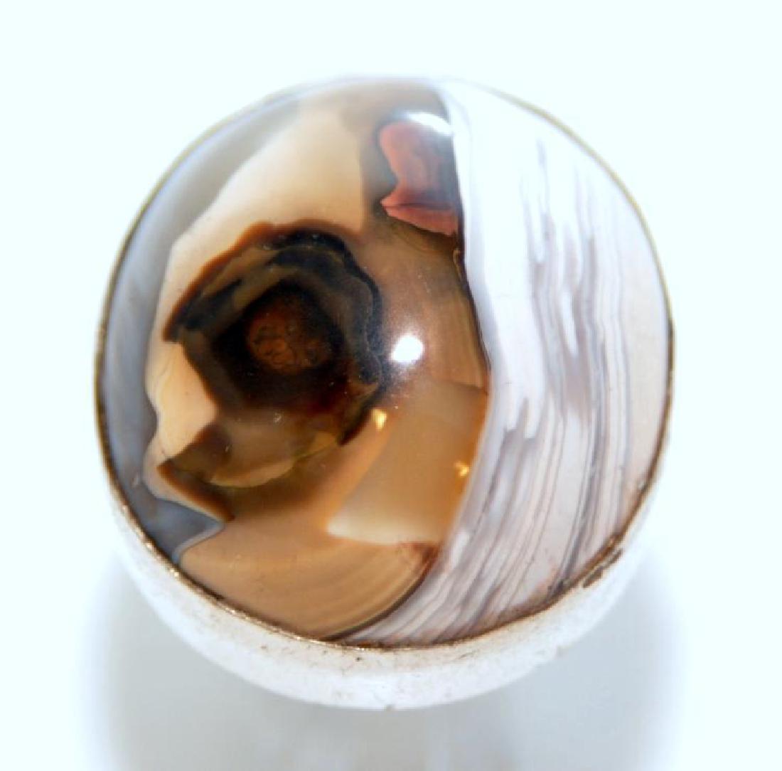 Sterling agate banded ring (1 of 1)