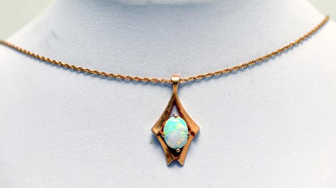 14k opal  lavalier necklace (1 of 4)