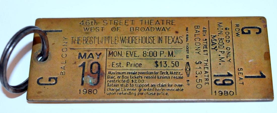 Theatre brass key ring 1960 (1 of 3)