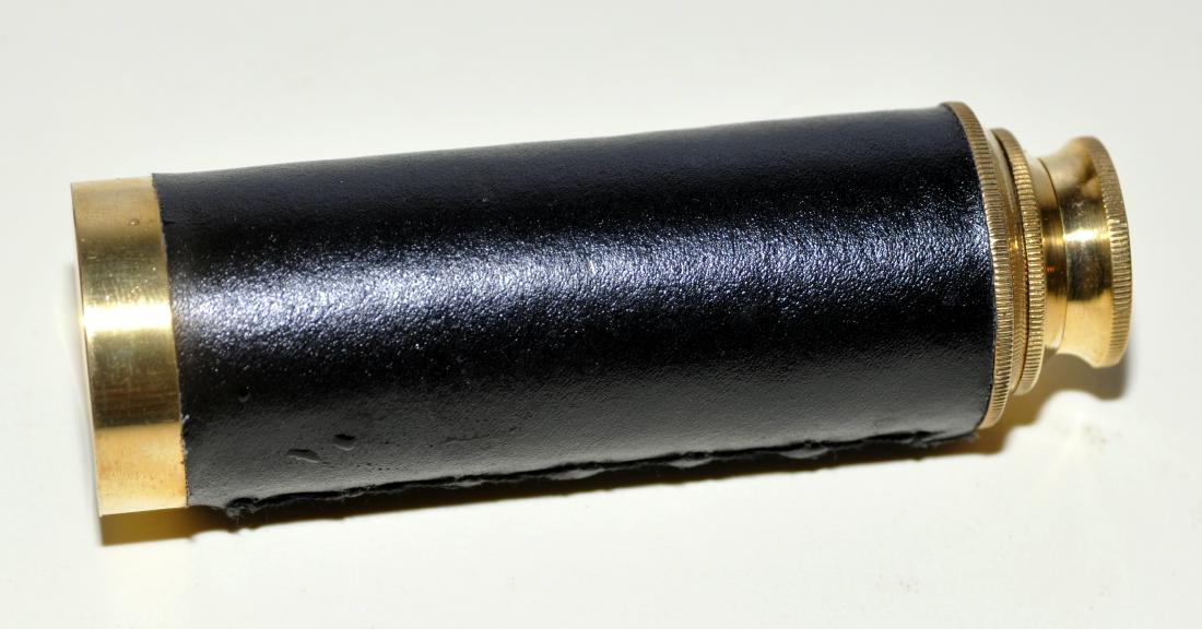 Telescope 3 drawer leather bound: Telescope 3 drawer leather bound optically perfect - about 9 inches open and 4 inches closed- about 1 1/4 inch diameter