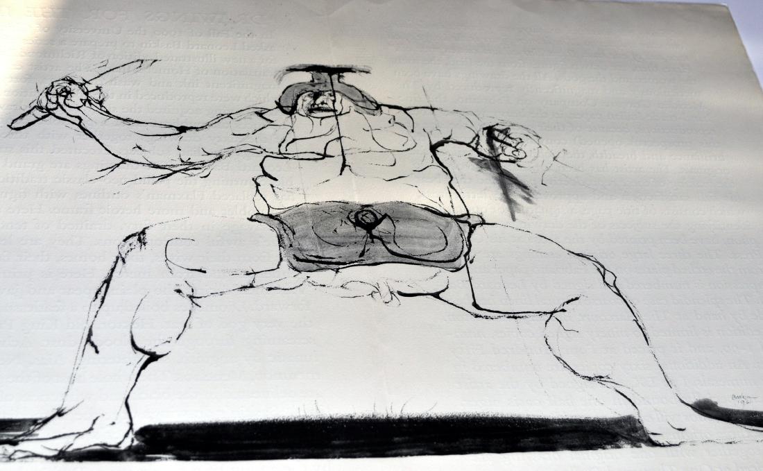 Leonard Baskin pencil signed etching: Hercules - Leonard Baskin pencil signed 1961 lower right -about 20 x 26 inches