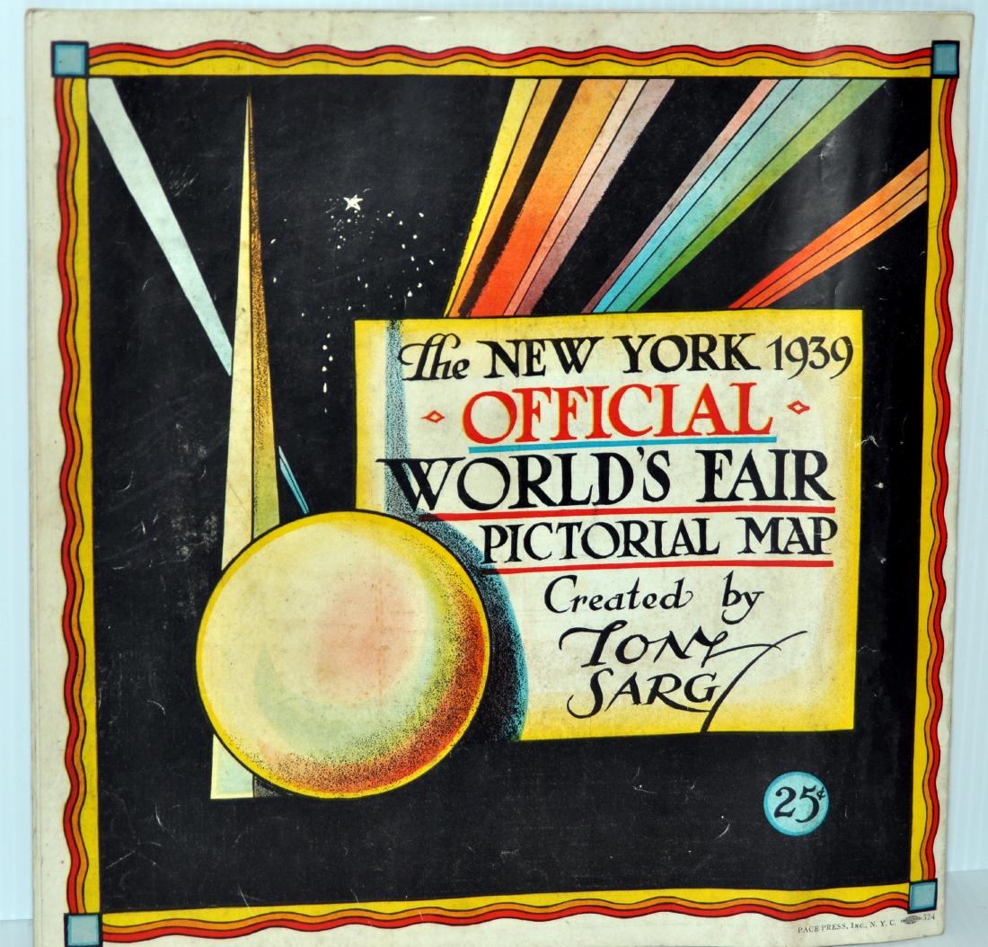1939 Worlds Fair pictorial map: 1939 Worlds Fair pictorial map by Tony Sarg -about 11 x 11 inches - gem for 1939 World Fair collector -wonderful brilliant colored graphics