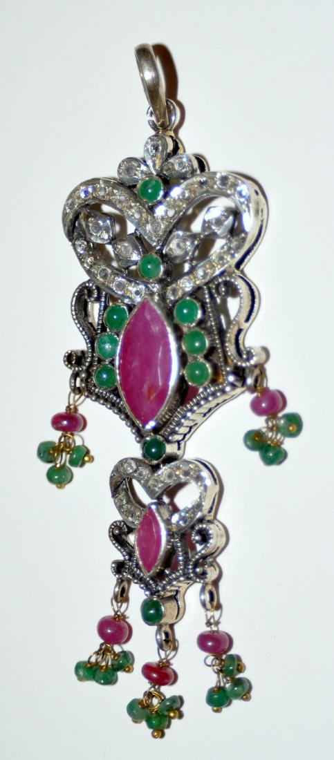 Sterling ruby emerald pendant (1 of 4)