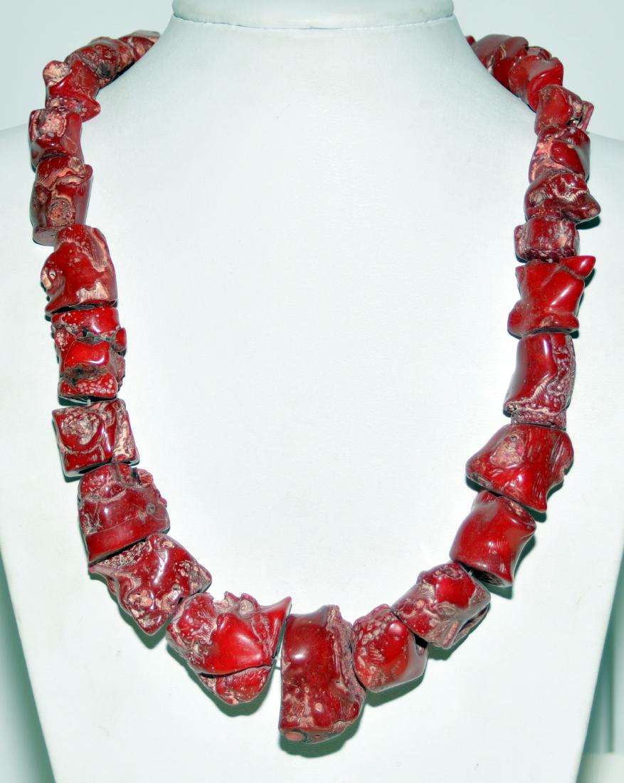 Red coral necklace beads (1 of 4)
