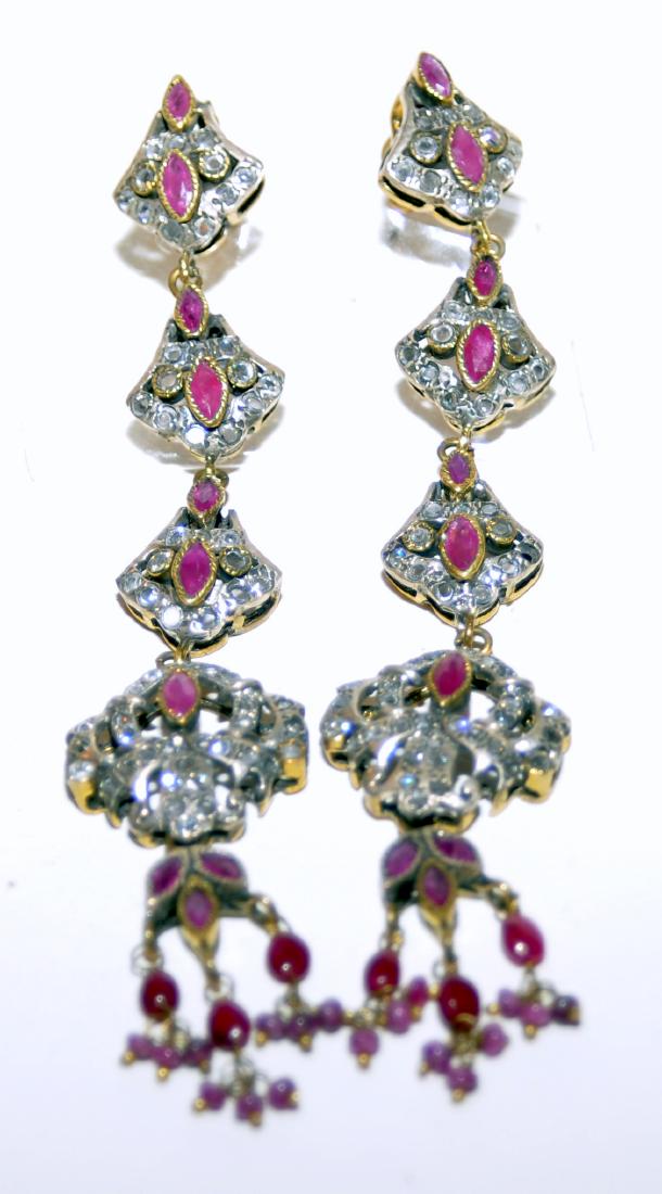 Sterling ruby  earrings long (1 of 4)