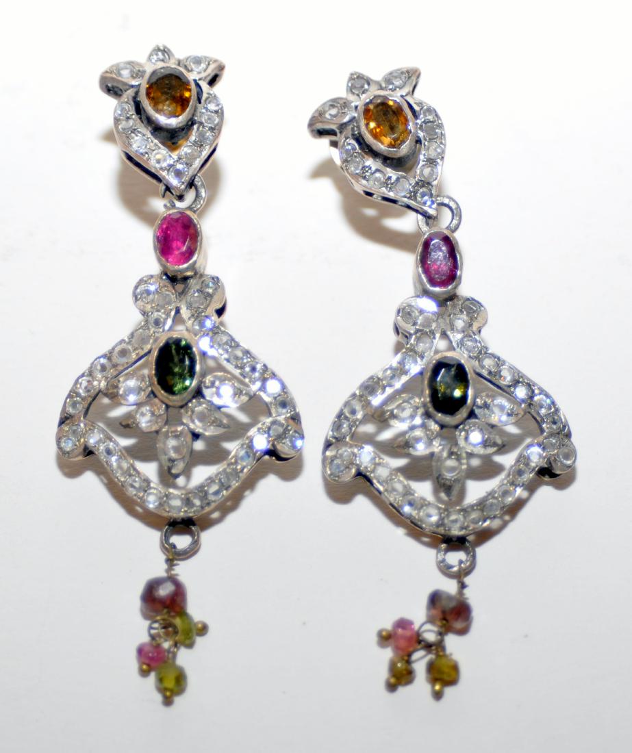 Sterling earrings sapphires, ruby citrine (1 of 2)