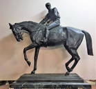 Bronze signed Jockey horse Bonheur