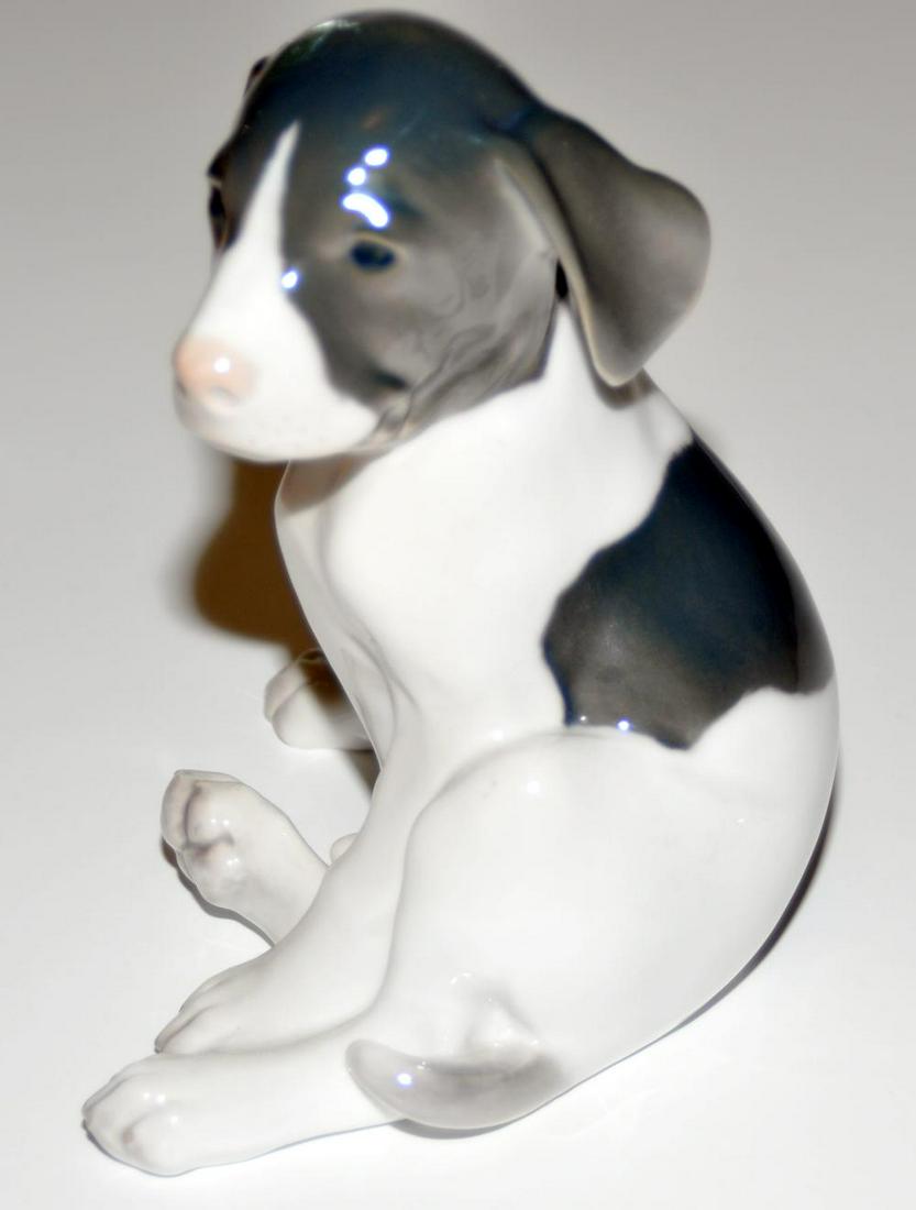 Royal Copenhagen dog statue -8 ": Royal Copenhagen dog statue Sealyham terrier seated with mark on bottom blue 74 - green incised around crown with cross and three waves - 1890's?