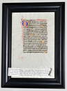 Illuminated manuscript French framed