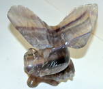 Fluorite carved eagle spread wings