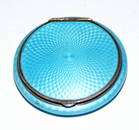 Compact silver enameled vintage