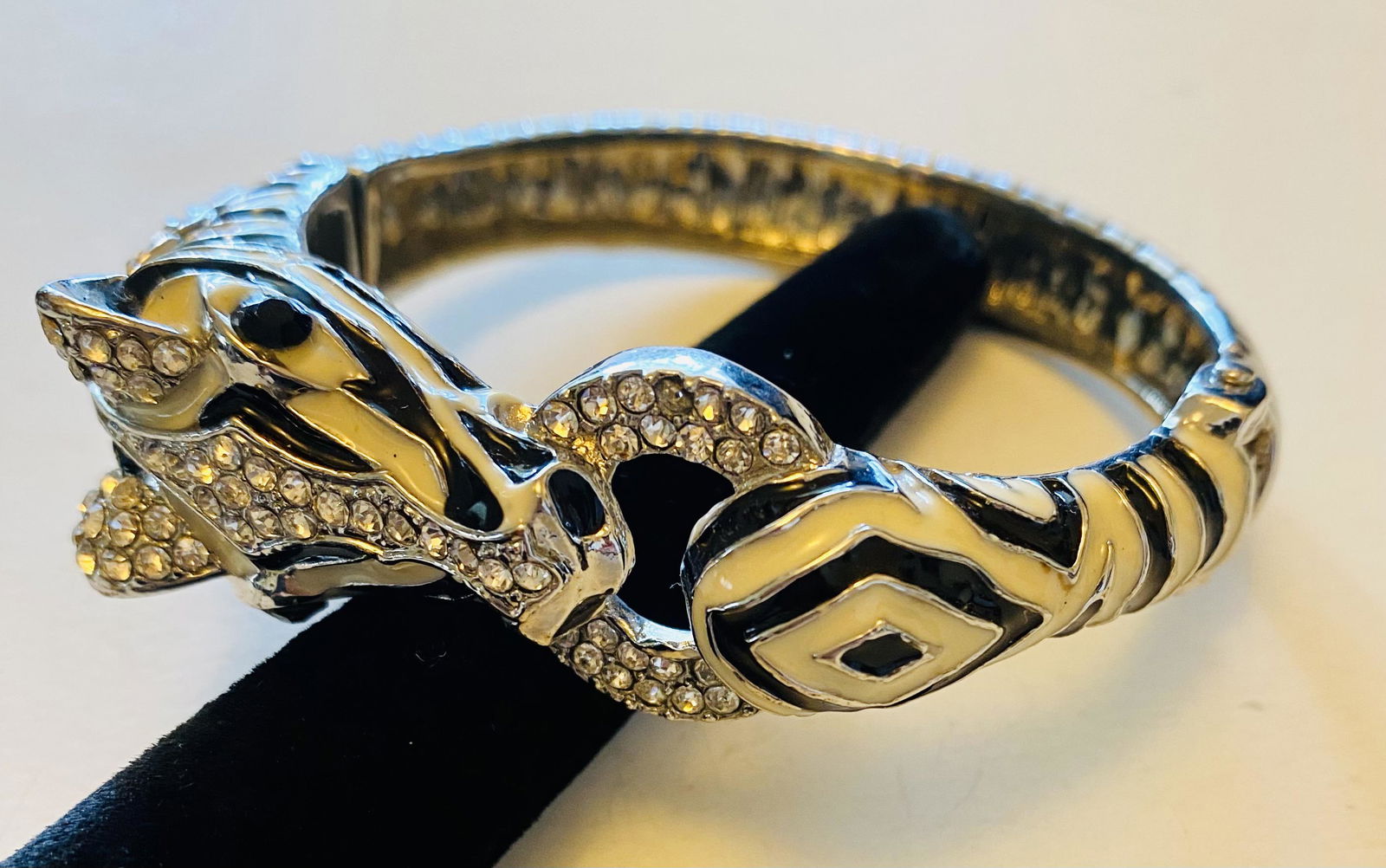 Zebra bangle bracelet rhinestones (1 of 5)