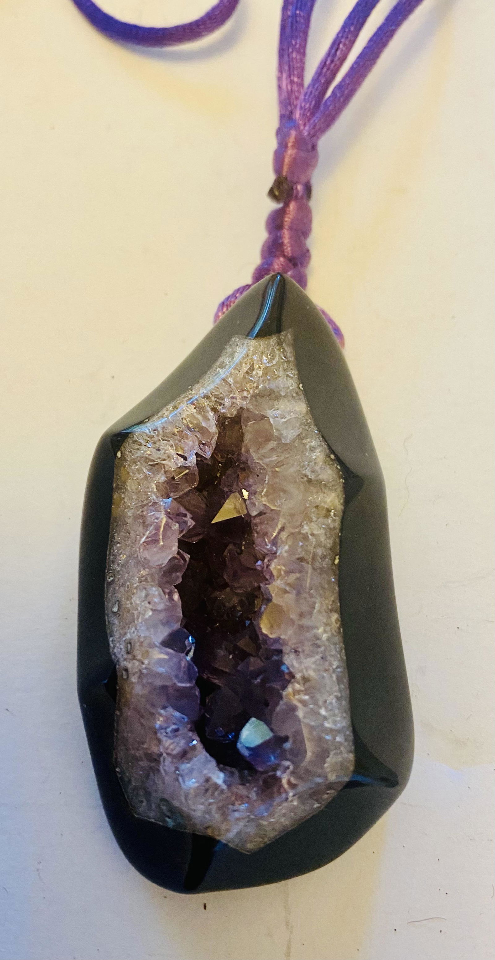 Agate amethyst druzy crystal necklace (1 of 6)