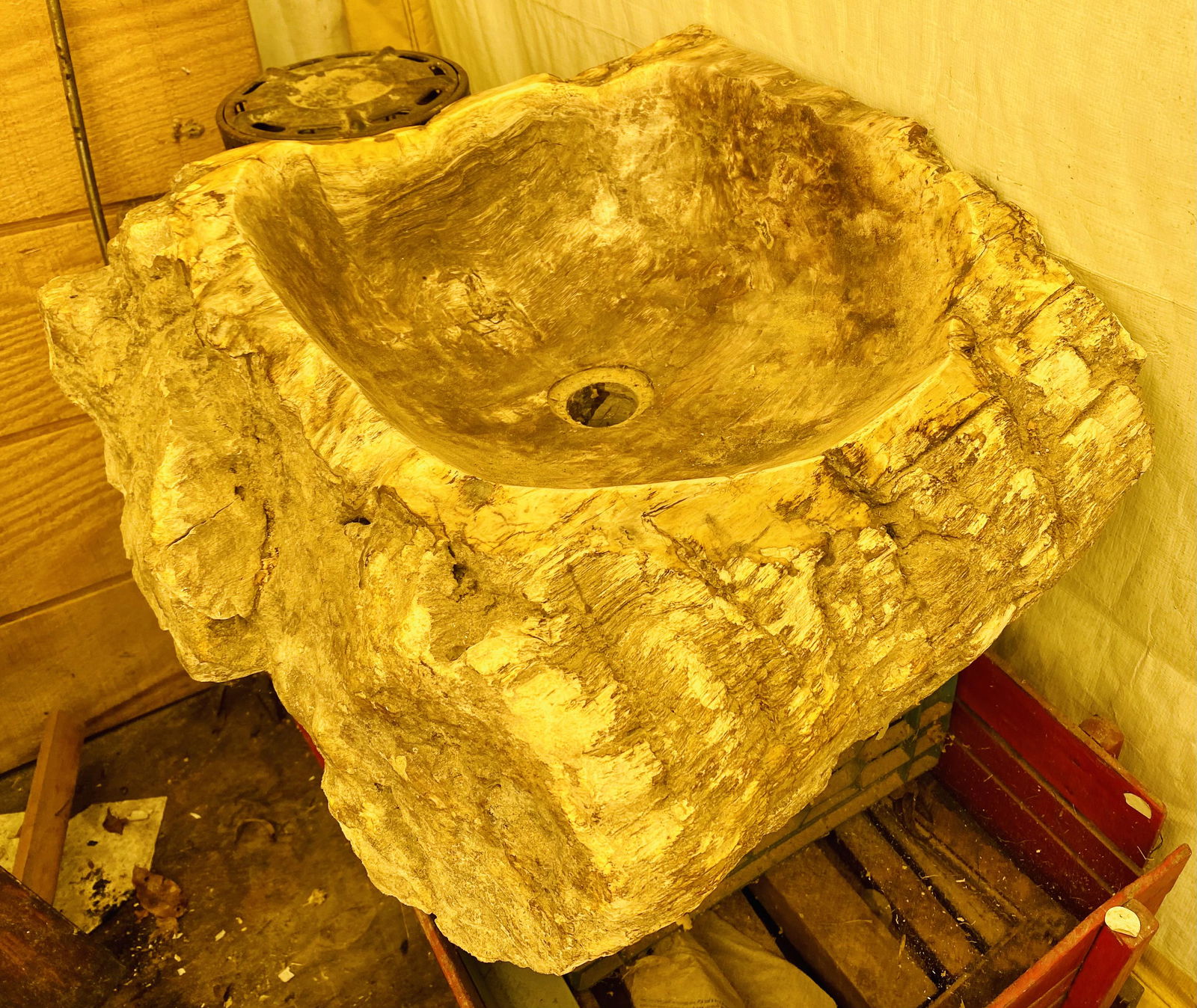 Petrified wood sink large - natural (1 of 1)