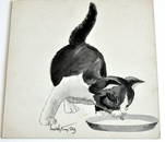 Sara Whitney Olds watercolor cat vintage