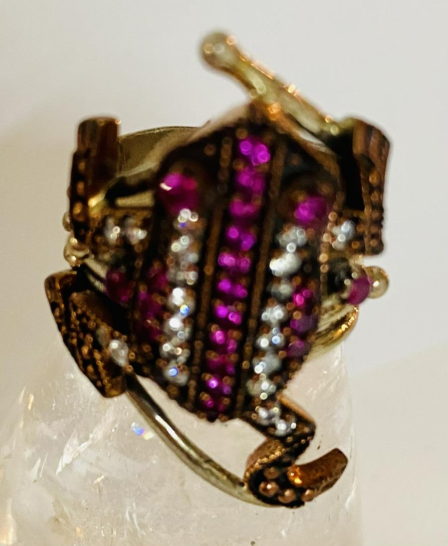 Frog ruby sterling ring/vermeil (1 of 4)
