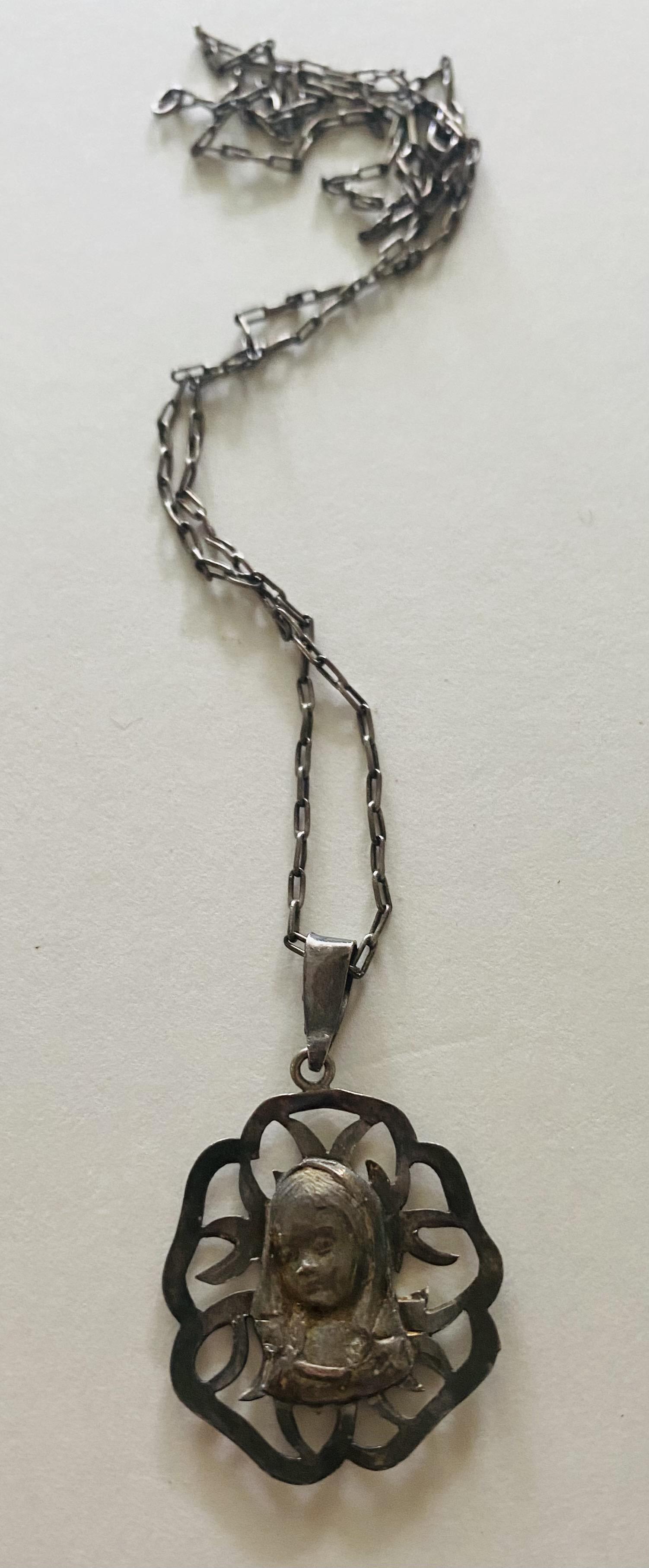 Religious Madonna sterling pendant (1 of 3)