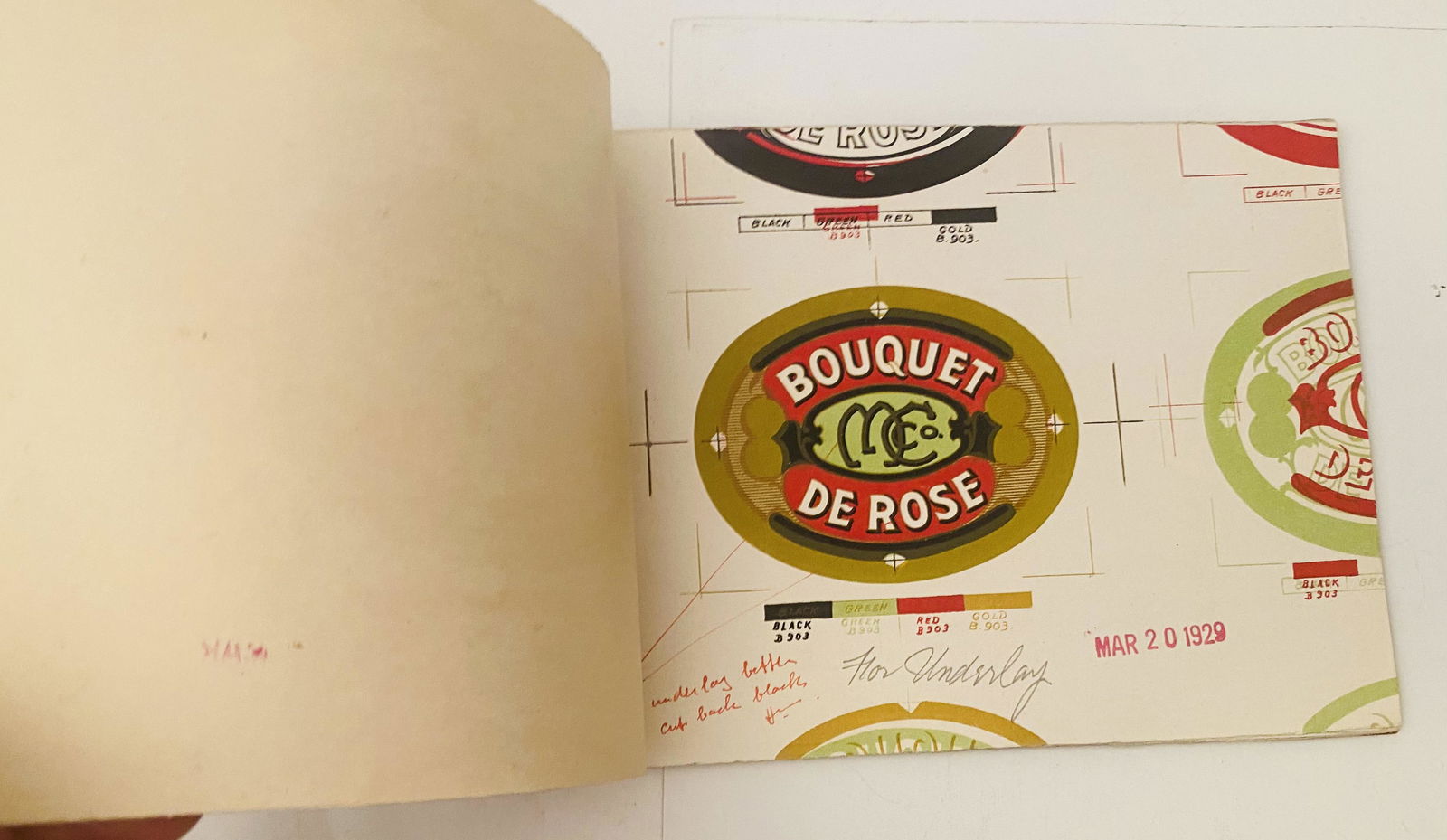 Progressive proof cigar label Bouquet de Rose (1 of 4)