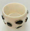 Sapphire wide bangle bracelet