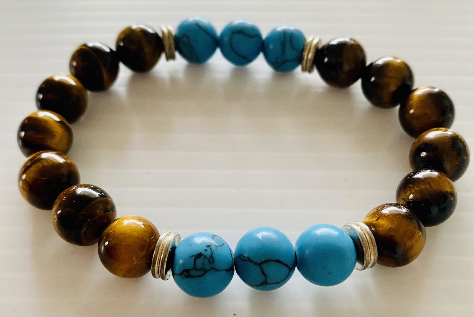 Tiger eye - turquoise stone braclet (1 of 4)