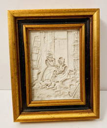 Framed antique lithopane numbered