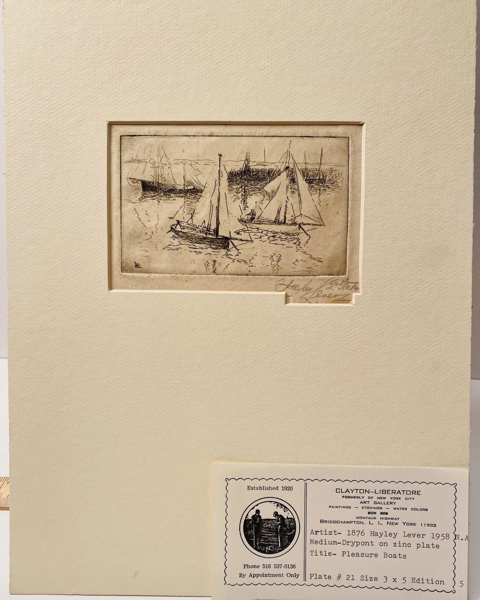 Hayley Lever signed etching  nautical (1 of 3)
