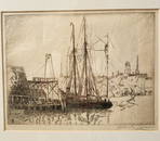 Hayley Lever signed etching  nautical