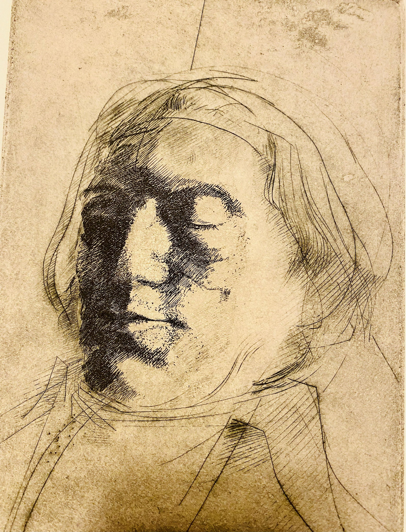 Thomas Cornell etching dated 1976: Thomas Cornell etching titled Male Portrait- 1976 .. ed. 250