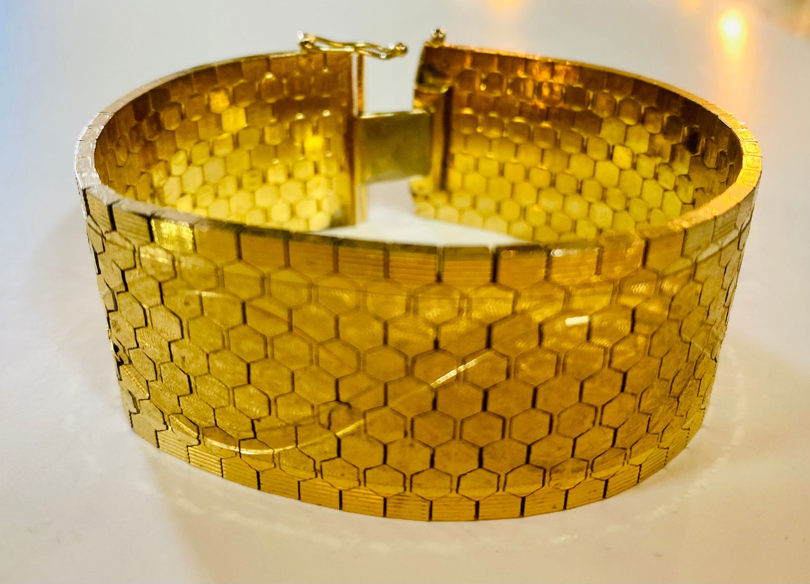 Wide gold color bracelet (1 of 4)