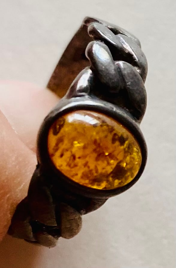 Sterling braided amber ring (1 of 4)