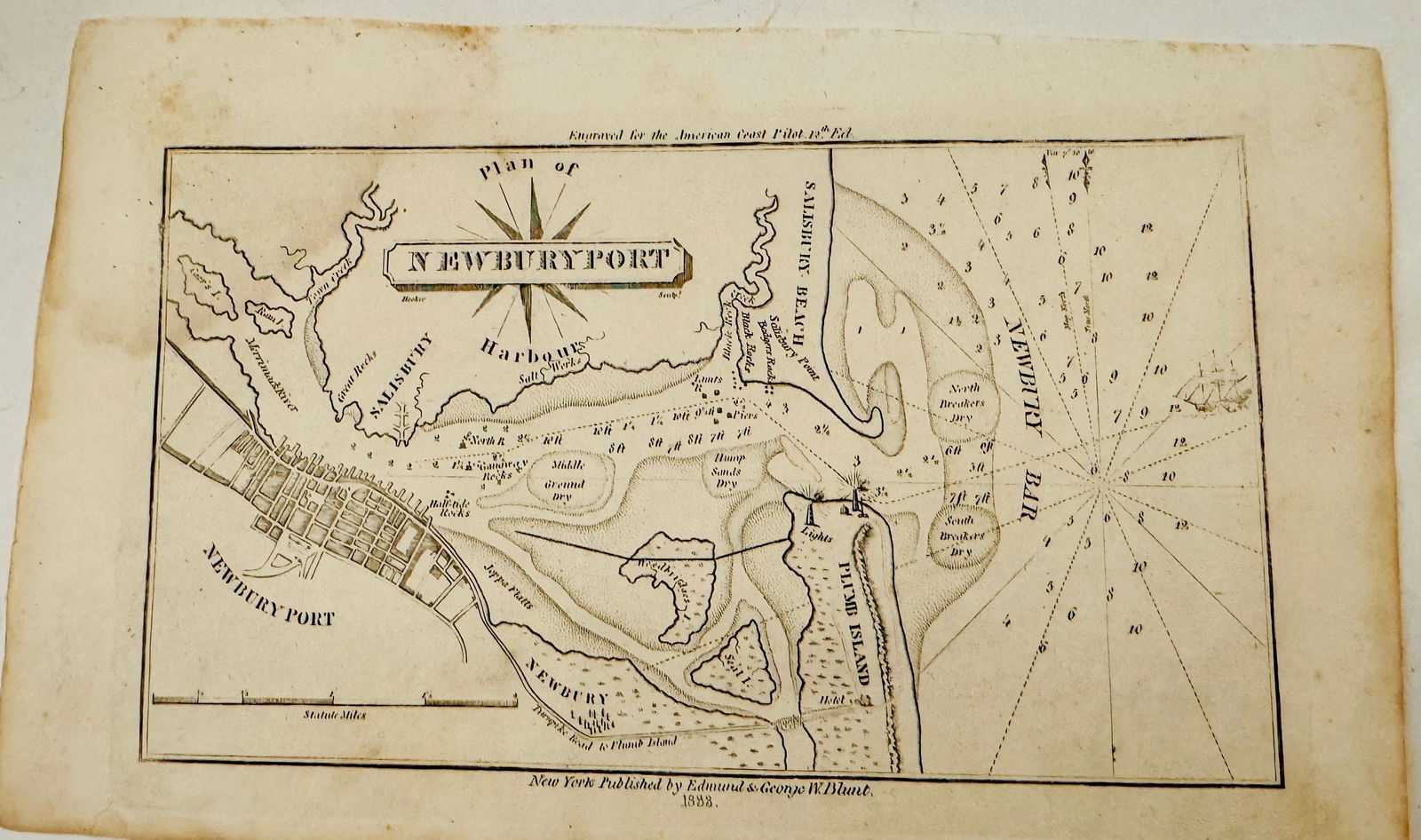 Early engraving of Newburyport Mass (1 of 1)