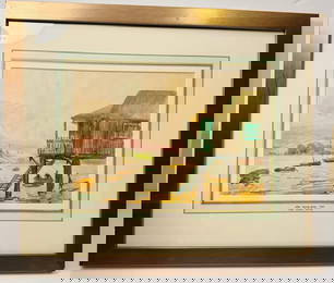 Framed watercolor by Hayley Lever