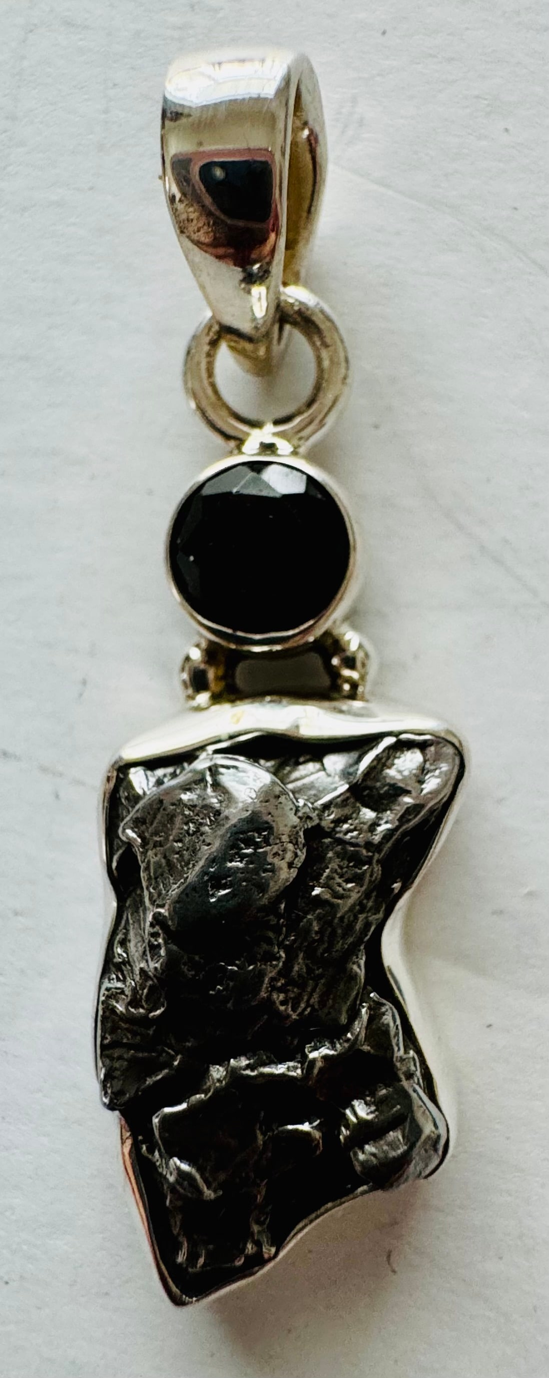 Meteorite sterling gemstone pendant (1 of 4)