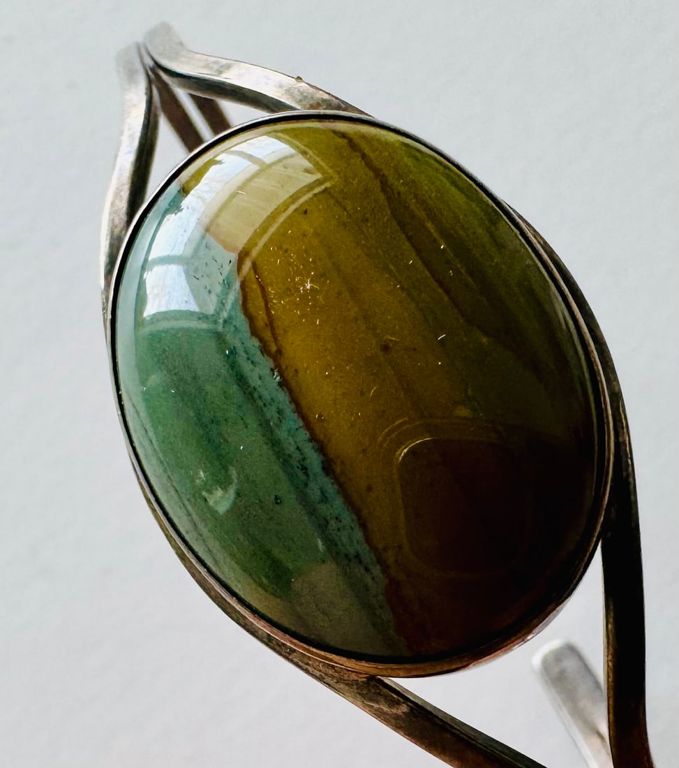 Picture stone sterling cuff bracelet (1 of 5)