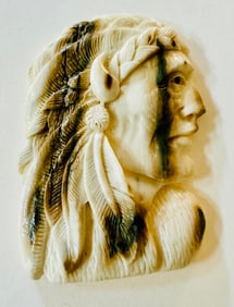 American Indian head carved profile/face