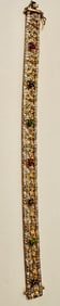 Filigree emerald, sapphire ruby bracelet sterling