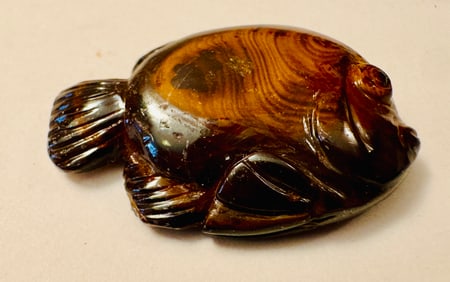 Fish carved opal with matrix