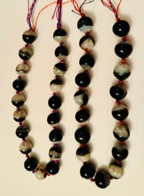 2 strands of banded agate large beads
