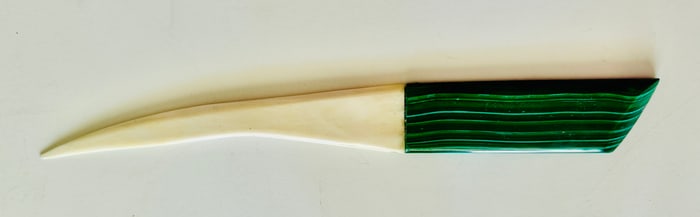 Bone and malachite custom letter opener
