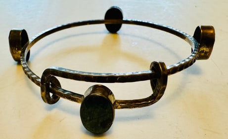 Sterling emerald bangle bracelet
