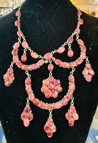 Ruby sterling necklace princess design