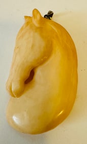 Horse carved pendant bone