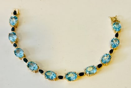 Vermeil sapphire and blue topaz bracelet