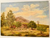 Eugene Dunlap signed oil painting farm scene