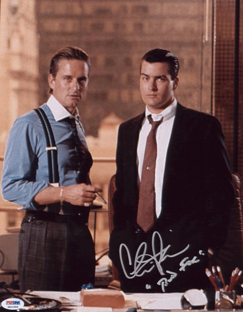 Charlie Sheen Signed "Bud Fox" 11x14 Photo Autographed (1 of 2)