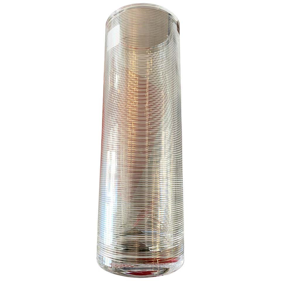 Italian Glass Vase by Sottsass Associati for Egizia "SU: Beautiful glass vase designed by Defne Koz, manufactured by Sottsass Associati for Egizia.Part of the handle with care line and part of the SU collection, made in 1998.The vase decoration is done in h