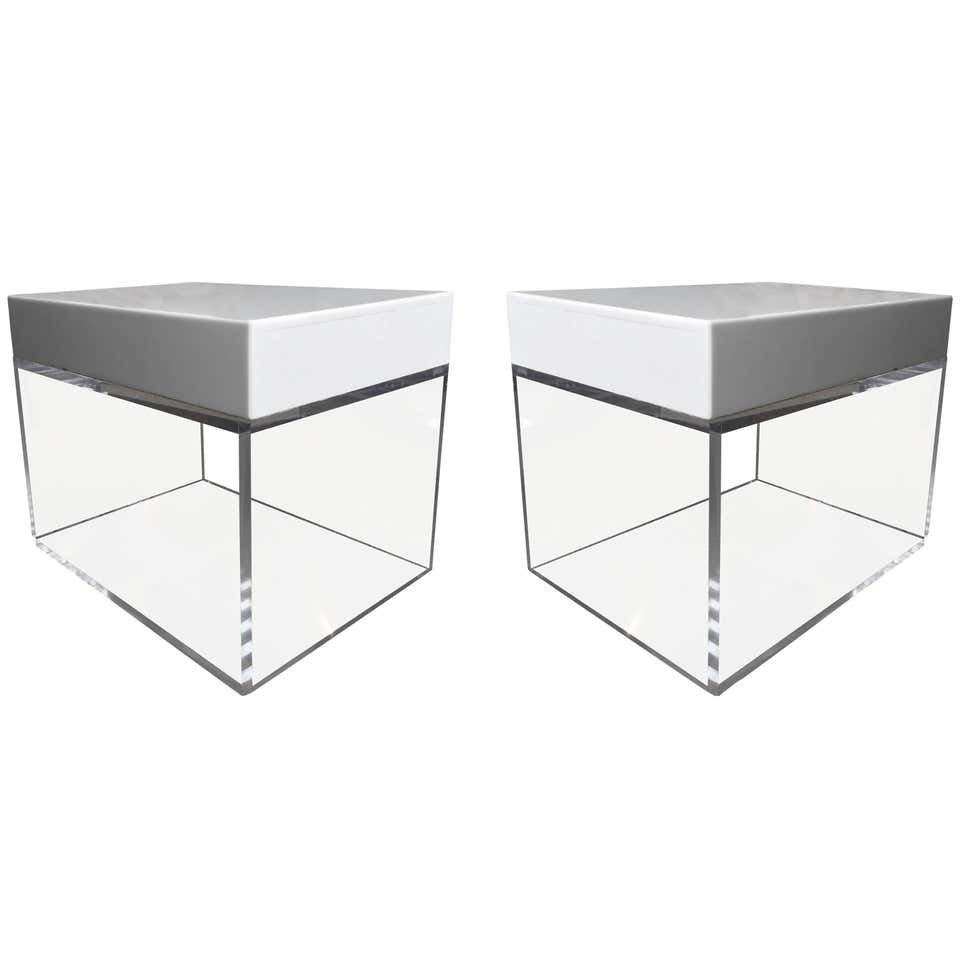 Stunning Side Tables/Benches in Lucite and Corian (1 of 6)