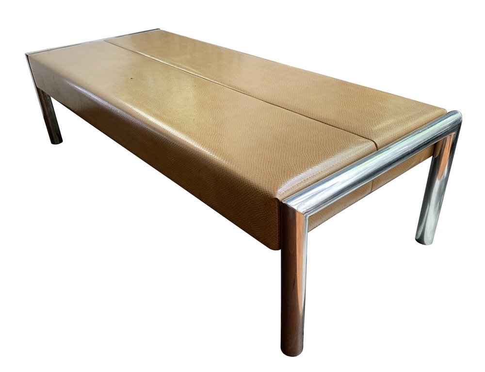 Day Bed in Chrome & Vinyl Attb to Karl Springer (1 of 20)