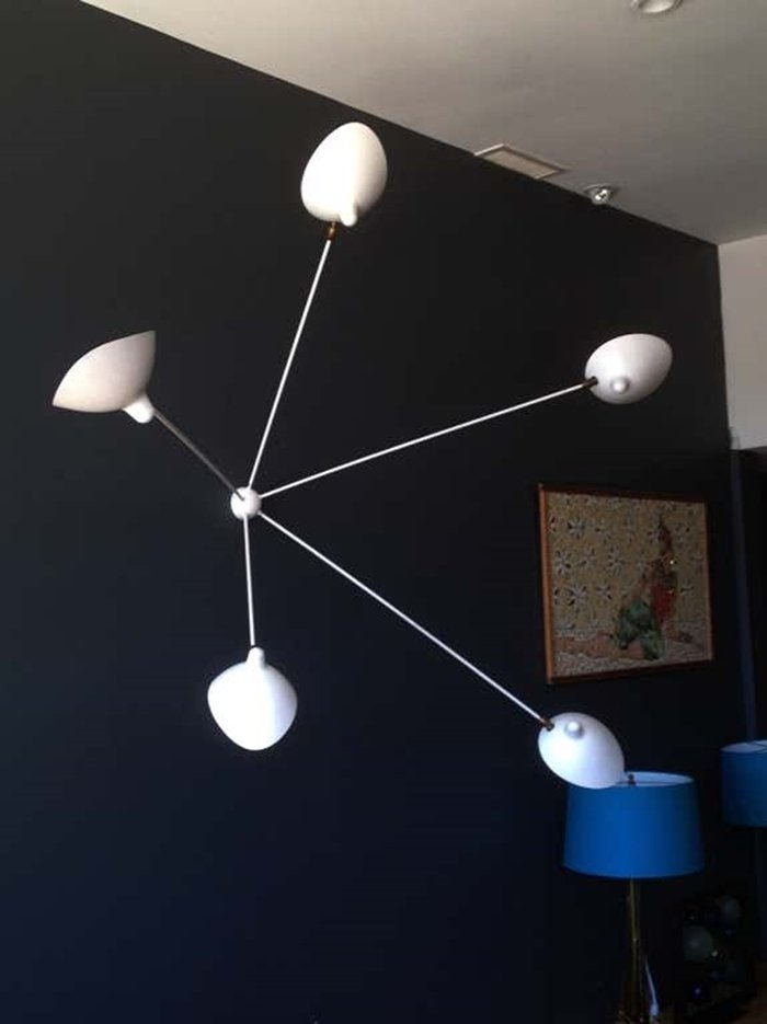 Ceiling Light w/ 5 Arms in the style of Serge Mouille (1 of 11)
